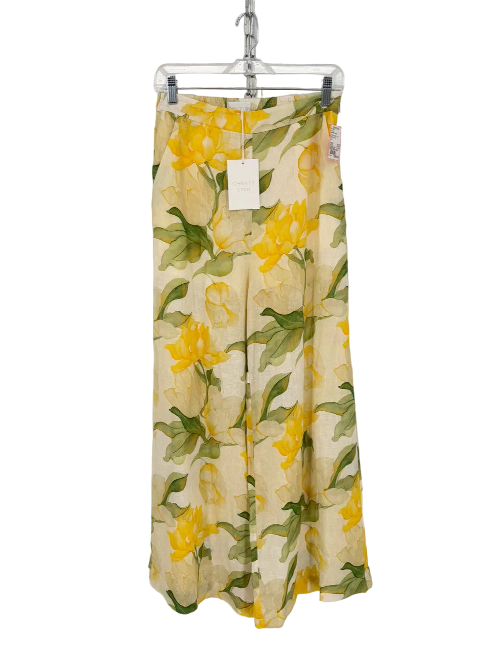 CHRISTY LYNN Size S Yellow & green Lace Watercolor Lily 3 Piece Suit Set