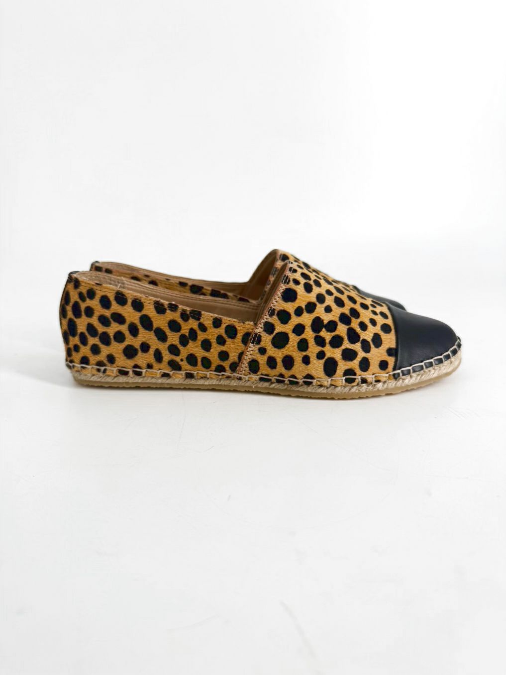 LOEFFLER RANDALL Size 8 Brown & Black Animal Print Espadrilles