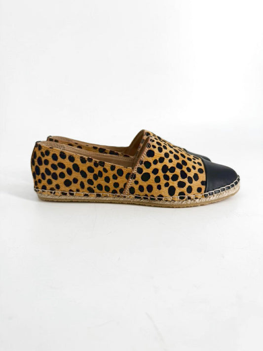 LOEFFLER RANDALL Size 8 Brown & Black Animal Print Espadrilles