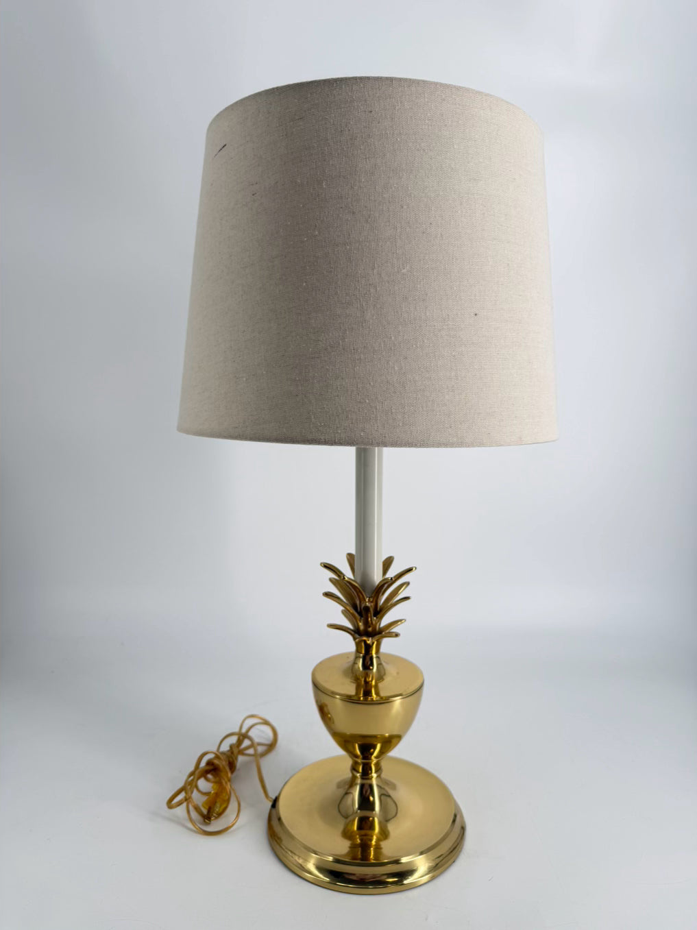Brass Pineapple Lamp w/ Shade