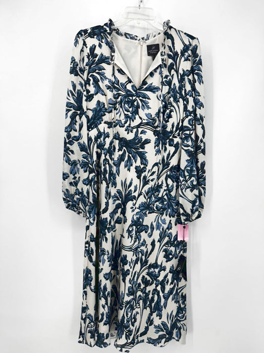 ADRIANNA PAPELL Size 16 Navy Floral Print Dress NWT