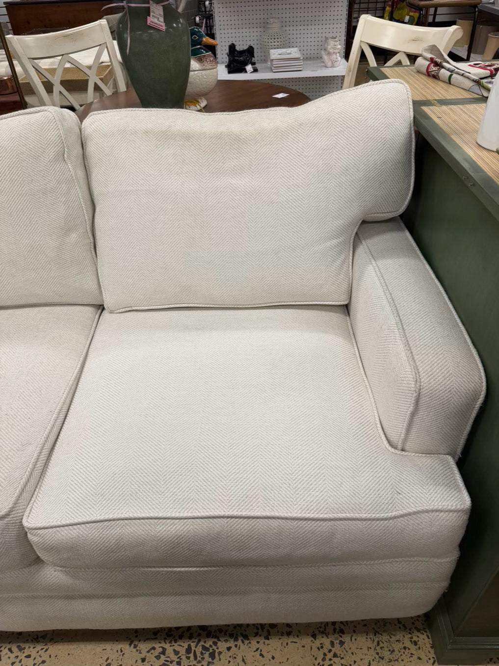 JACKSON CARTER FURNITURE Ivory Tweed Look Sectional Sofa