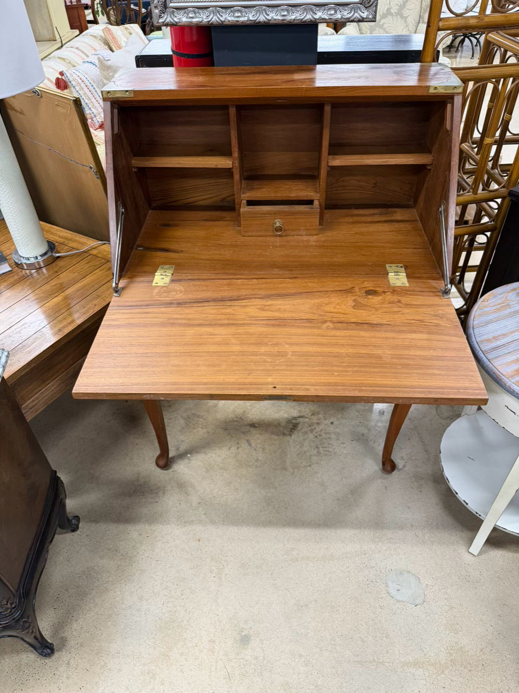 Wood Slant Top Desk w/ Drawers
