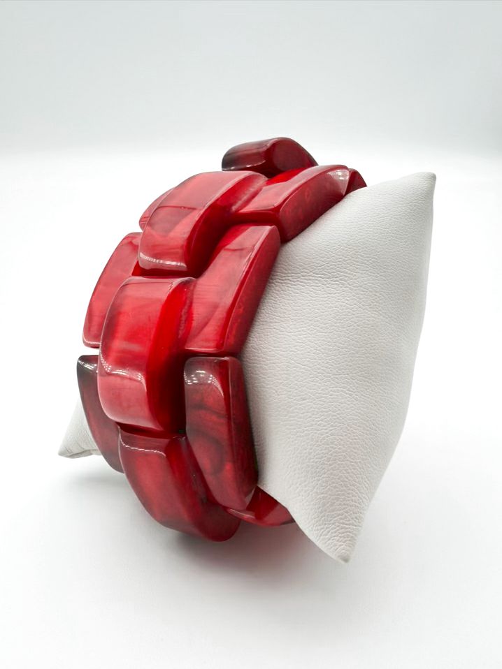 DOMINIQUE DENAIVE Red Resin Bracelet