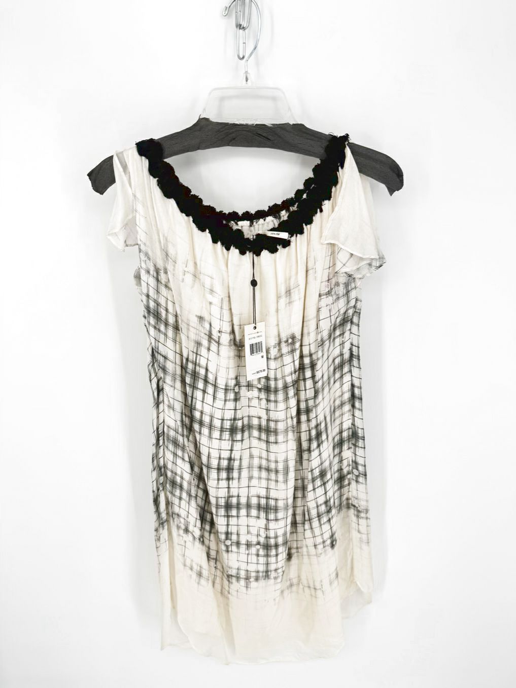 LEON MAX Size M Ivory & Black Silk Dress NWT