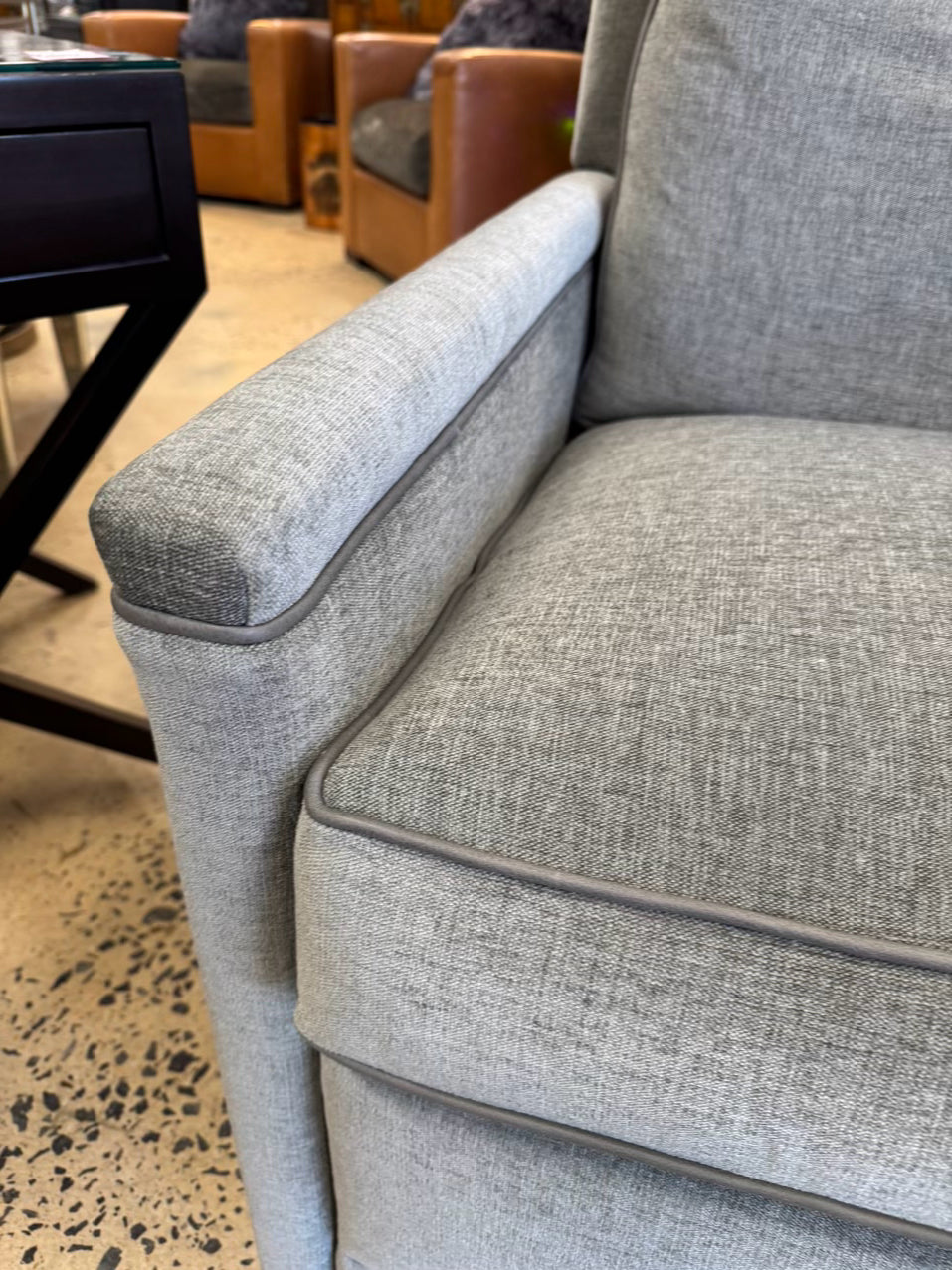 LEE INDUSTRIES Gray Swivel Recliner Chair