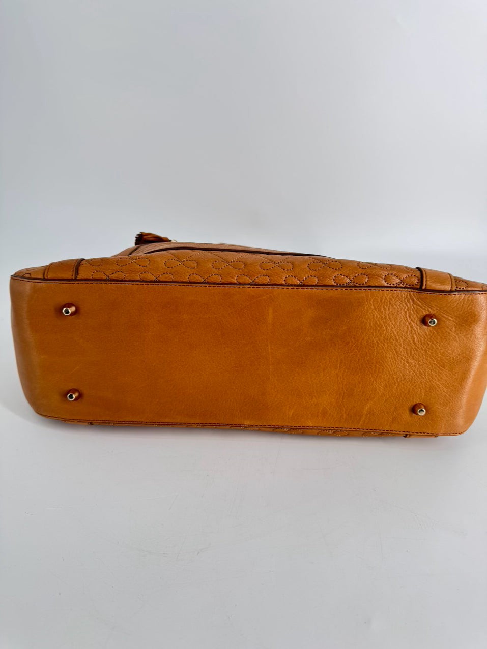 ANYA HINDMARCH Cognac Leather Bow Detail Purse