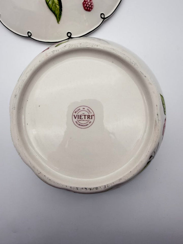 VIETRI White, Green & Pink Ceramic Paradiso Tureen