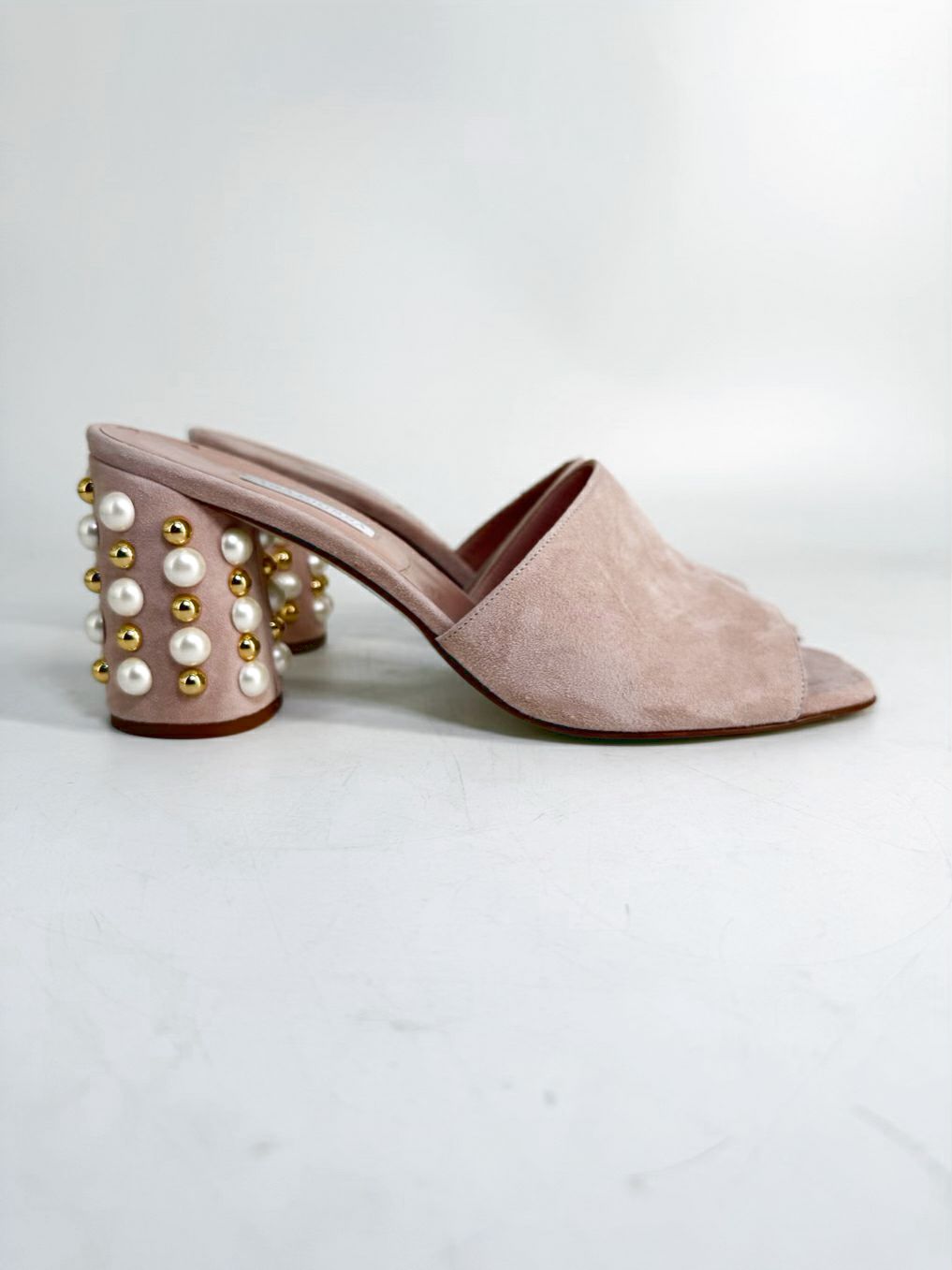 TARA GRINNA Size Wmns 39.5 Blush Pearl Detail Heels