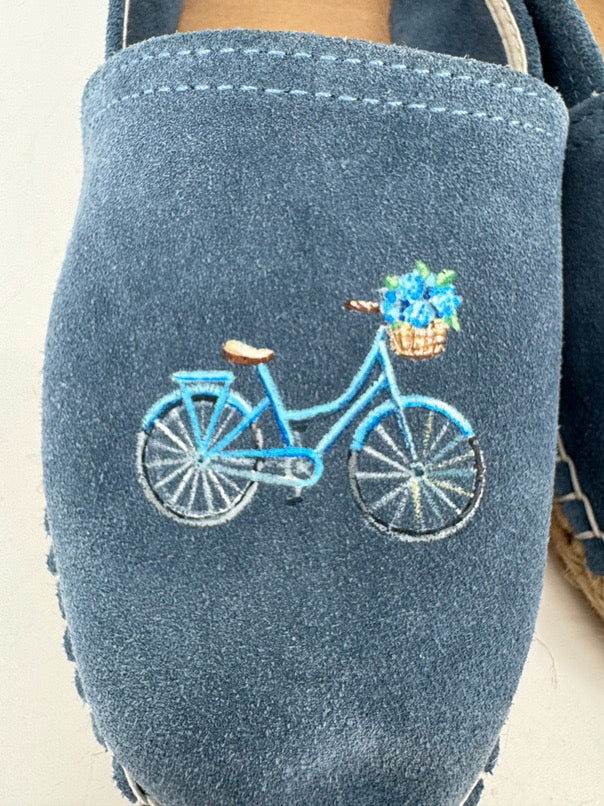 INKERMAN Size 39 Blue Suede Mackinac Island Espadrilles
