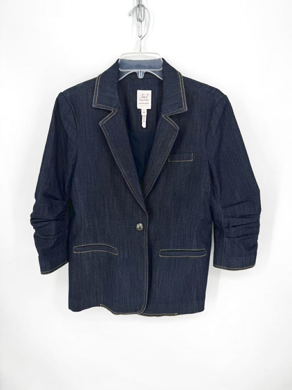 CINQ A SEPT Size Wmn's 8 Indigo Denim Blazer/Jacket