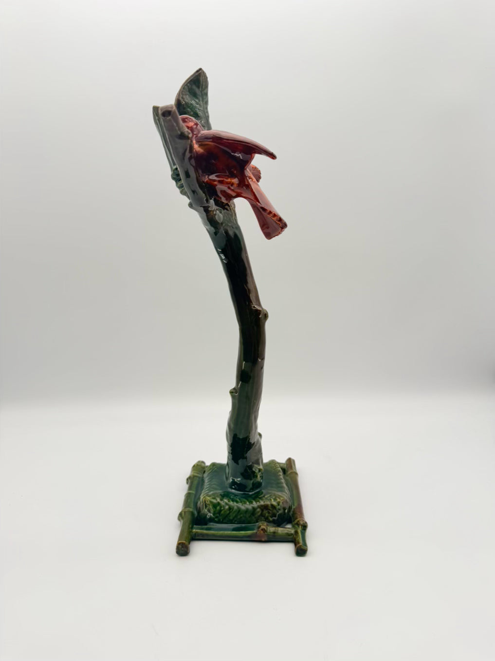 CHANGSTROM Brown, Green & Red Ceramic bird Object