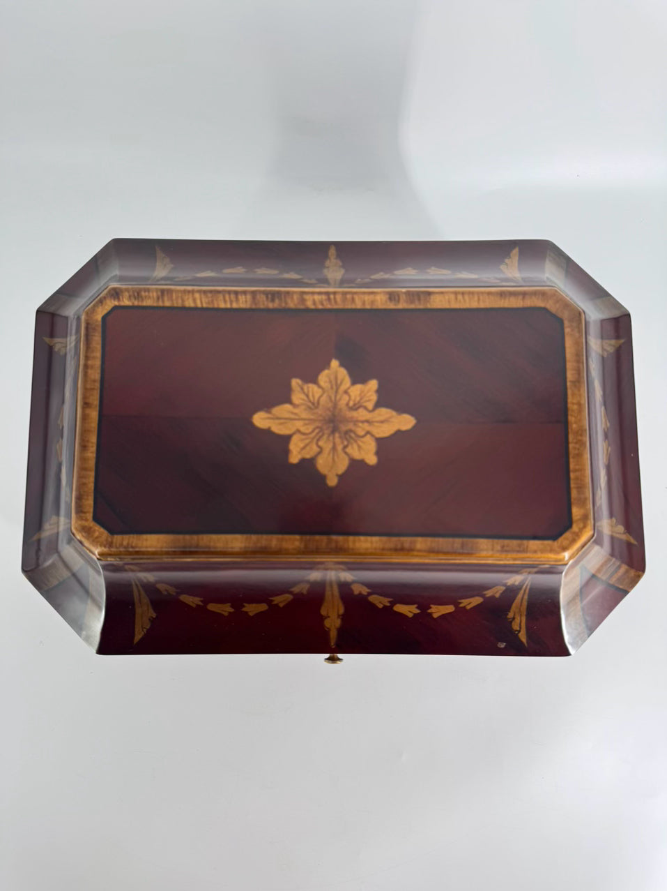 Brown Wood Box w/ Gold Accents