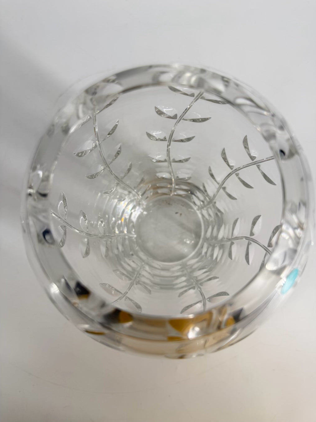 TIFFANY & CO. Clear Crystal Floral Vase