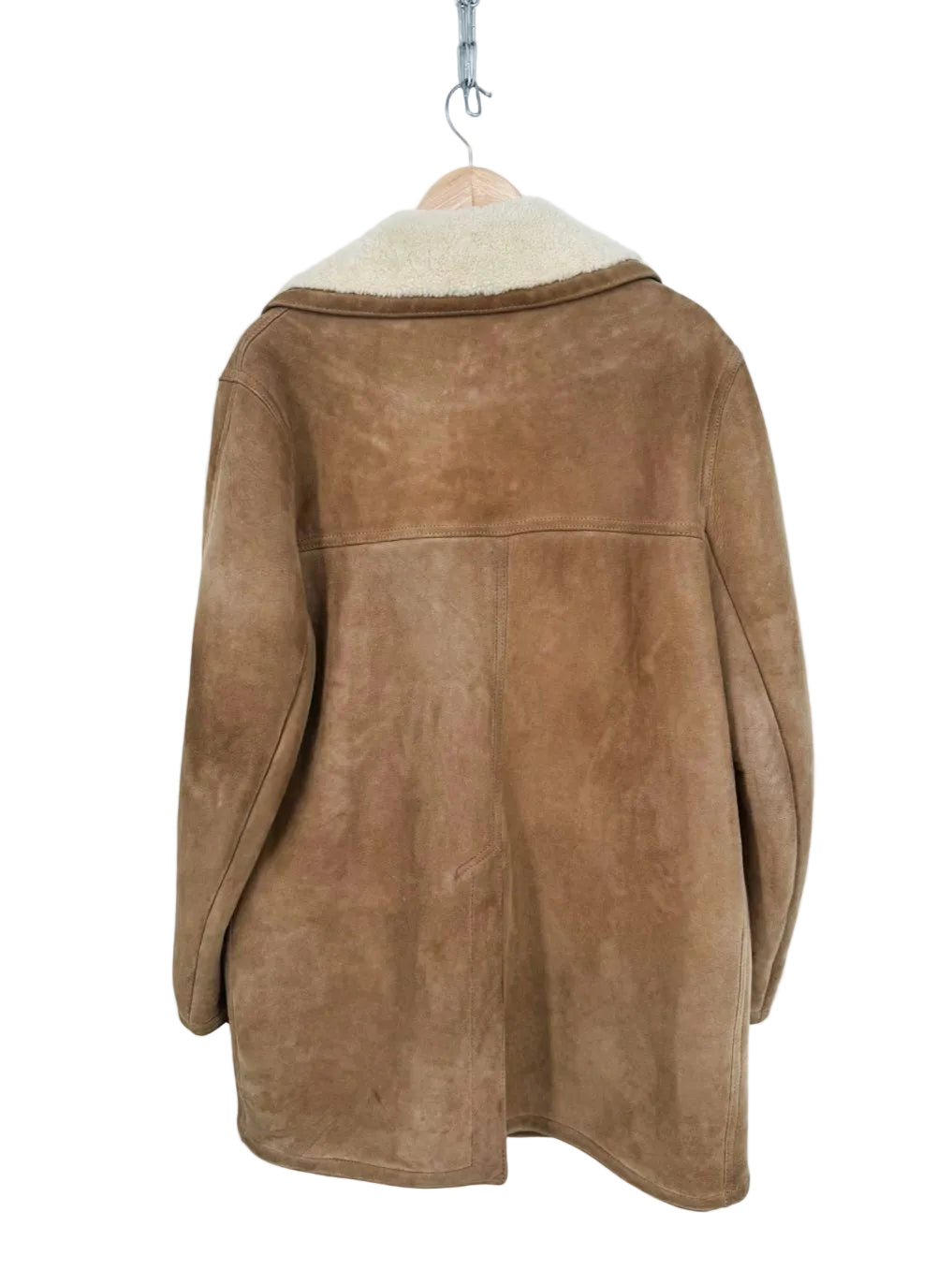 SAWYER OF NAPA Men's Size 40 Tan & Beige Shearling Suede Coat