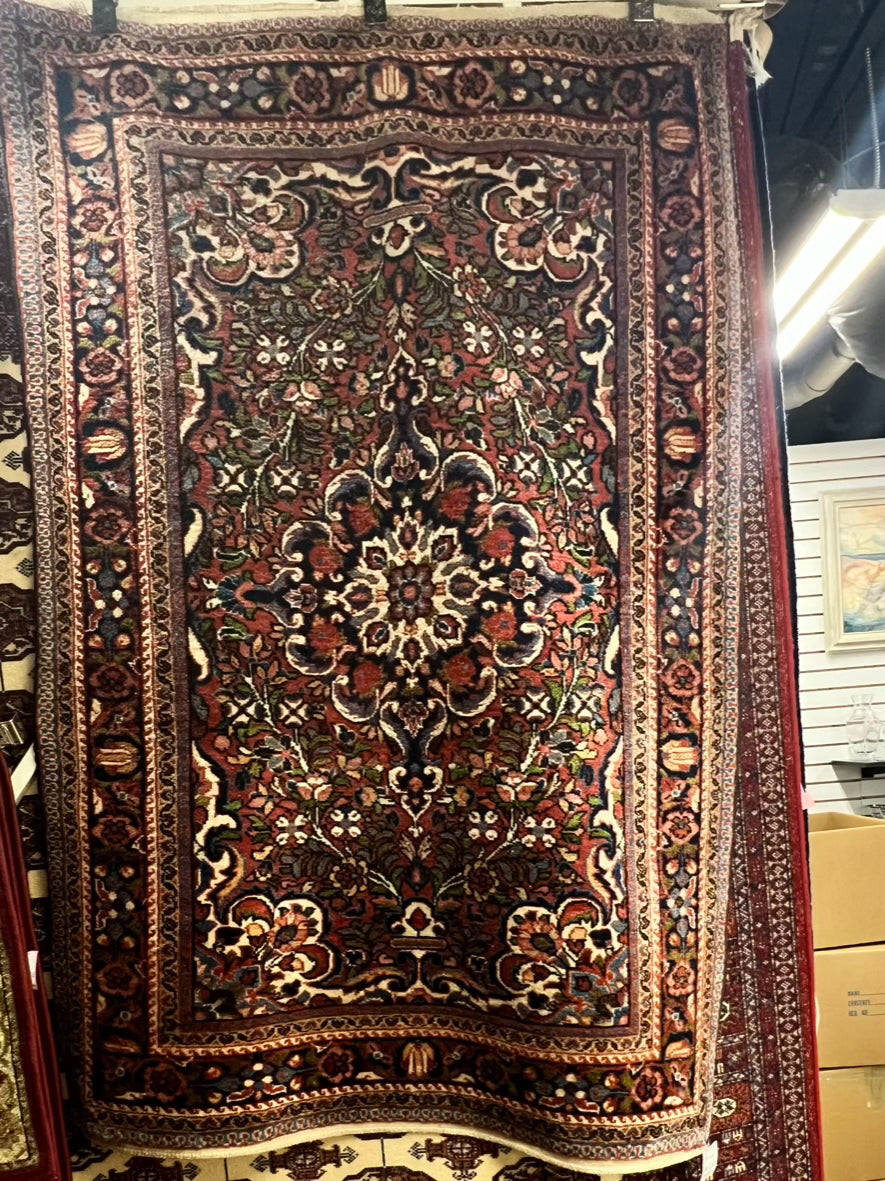 ORIENTAL Pink, Blue, & Green Wool Area Rug