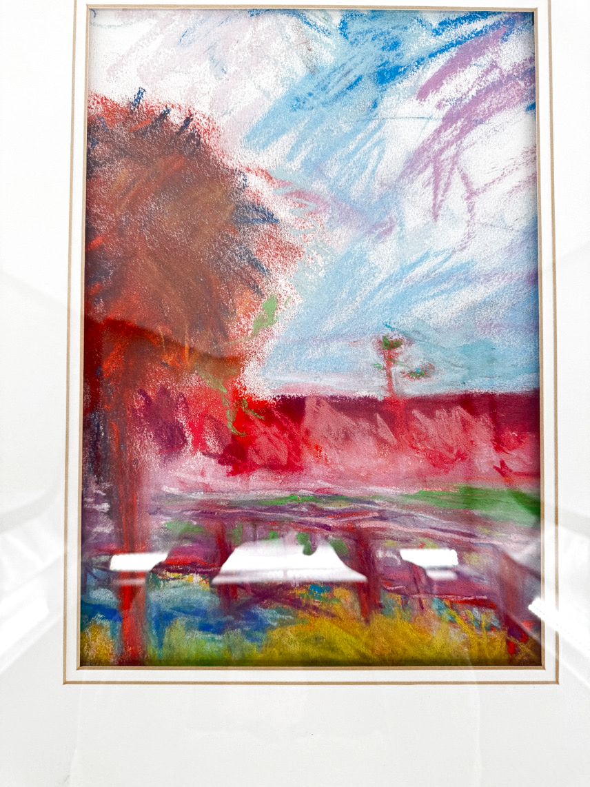 Abstract Landscape Painting in Gold Frame