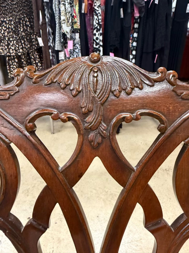 Queen Ann Wood Arm Chair w/ Ball & Claw Feet