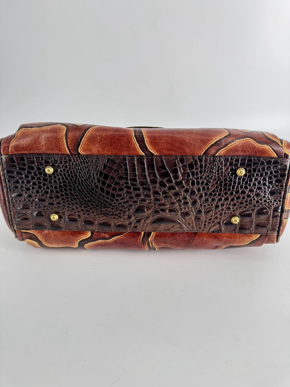BRAHMIN Brown Leather Giraffe Print Purse
