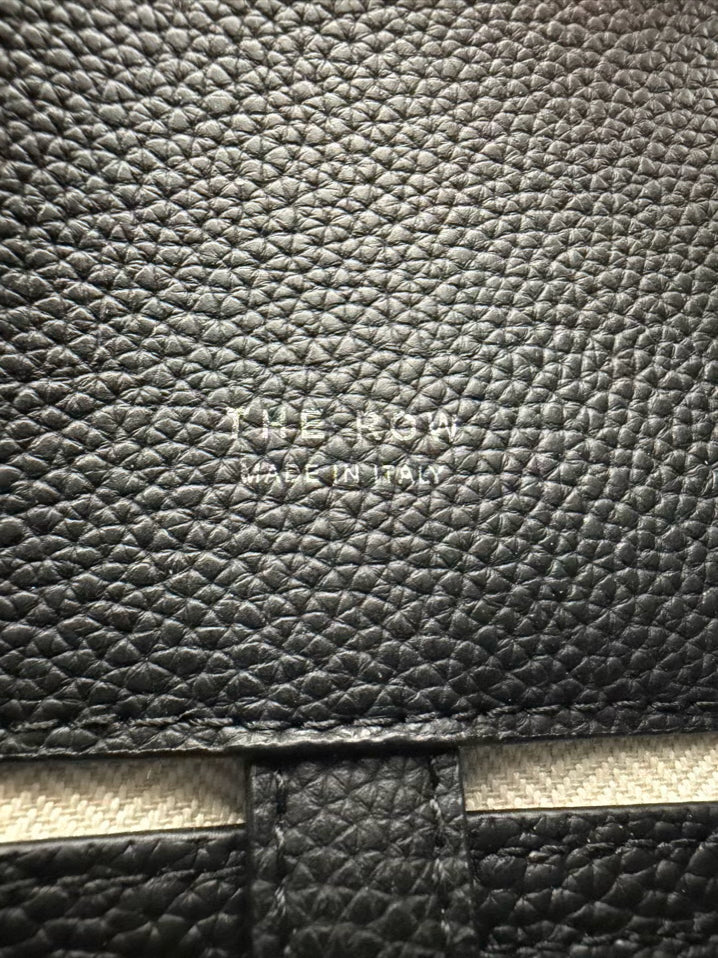 THE ROW Margaux 15 Bag Black Pebbled Leather w/ Silver Hardware
