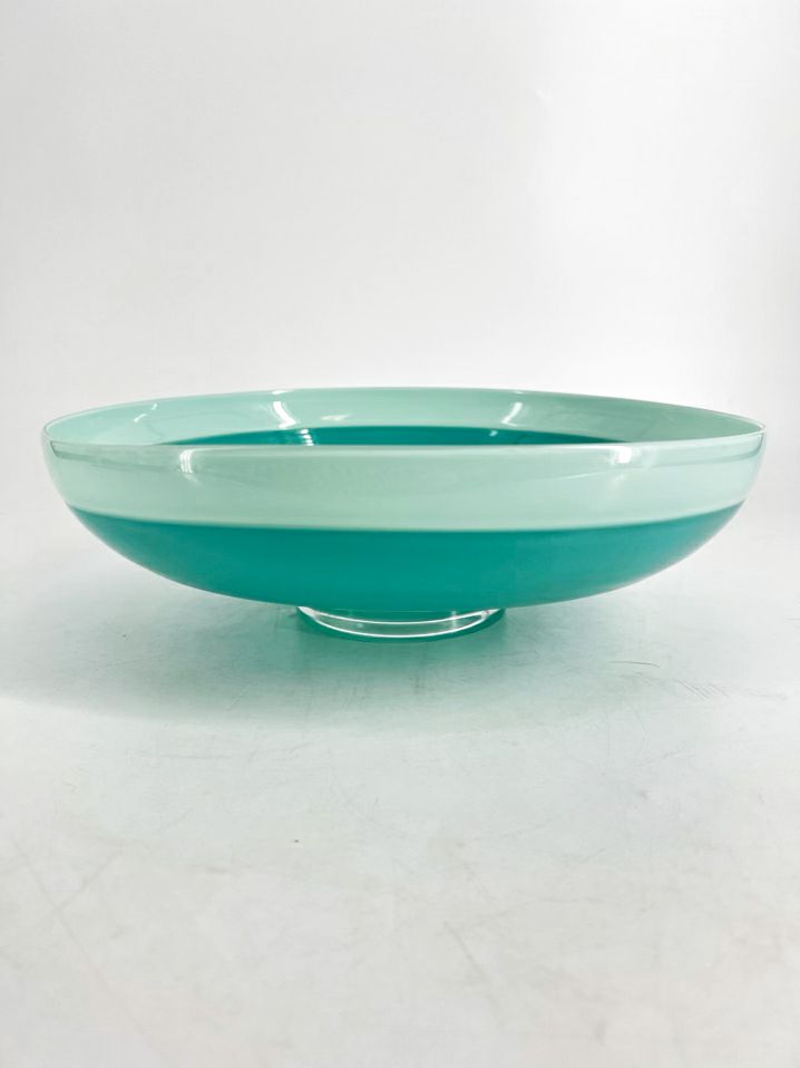 Aqua Glass Hand Blown Bowl