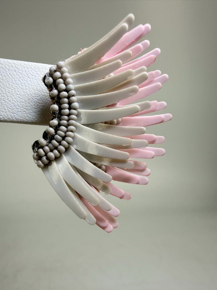 MIGNONNE GAVIGAN Pink & White Wing STUD Earrings