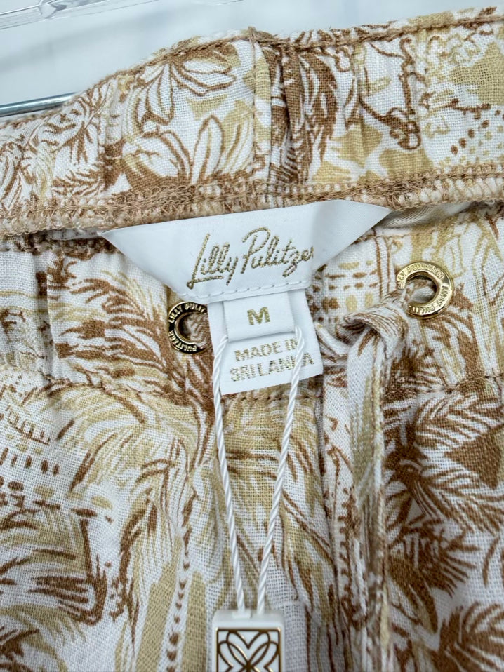 LILLY PULITZER Size M Tan Linen Pants NWT