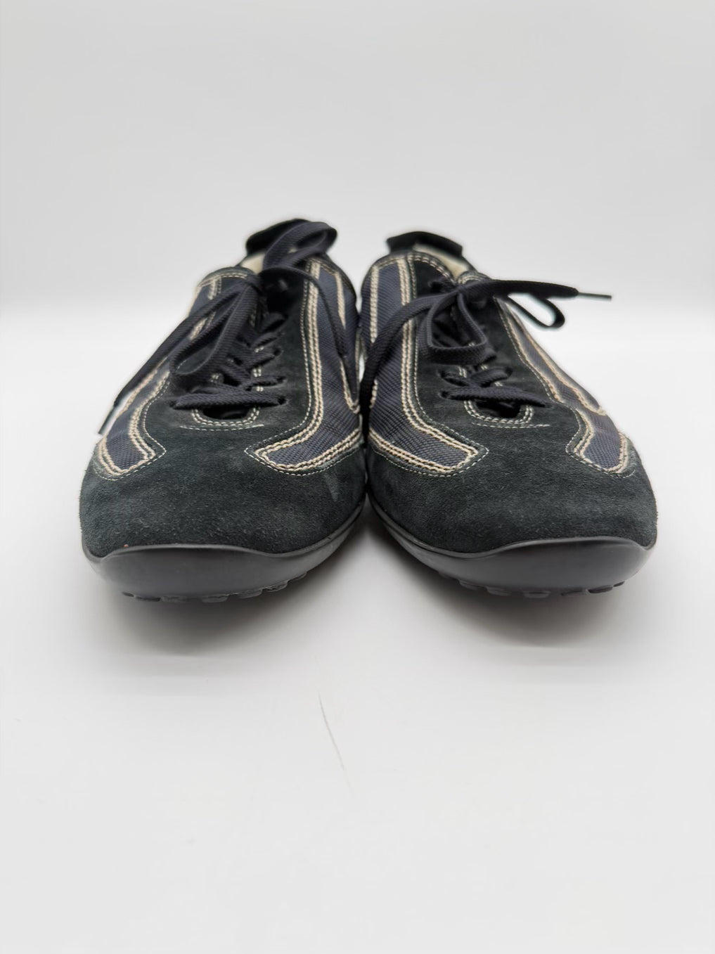 TODS MENS Size 9.5 Navy Textile Sneakers