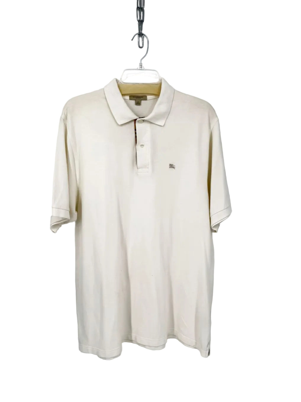 BURBERRY LONDON Nova Check Accent Size Men's L Beige Short Sleeve Shirt
