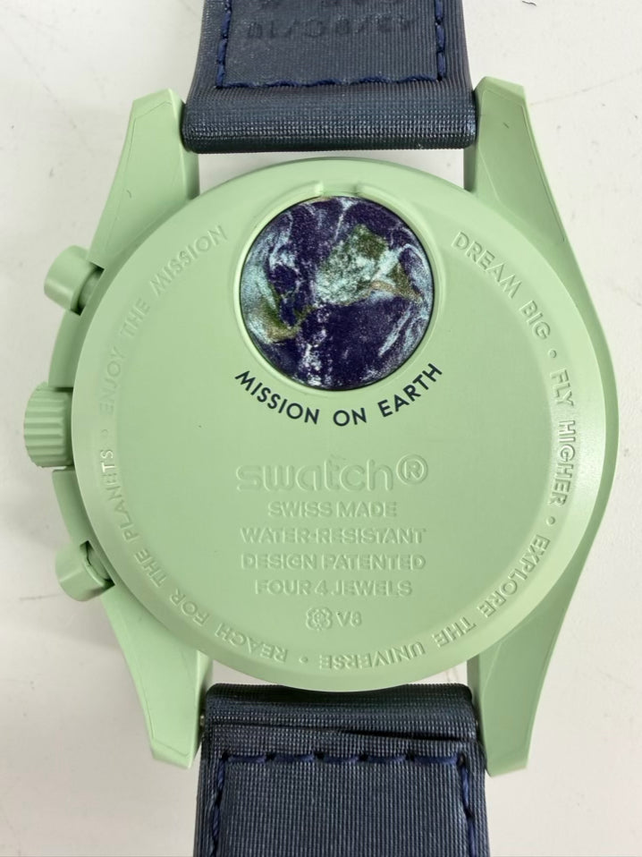 SWATCH X OMEGA Aqua & Blue Watch w/ Box