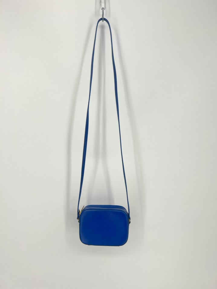 SAINT LAURENT Cobalt Leather Grain De Poudre Classic Monogram Crossbody Bag