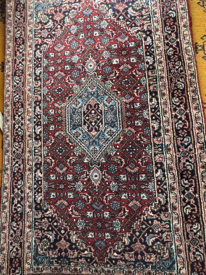 Red, Blue & Cream Oriental Area Rug