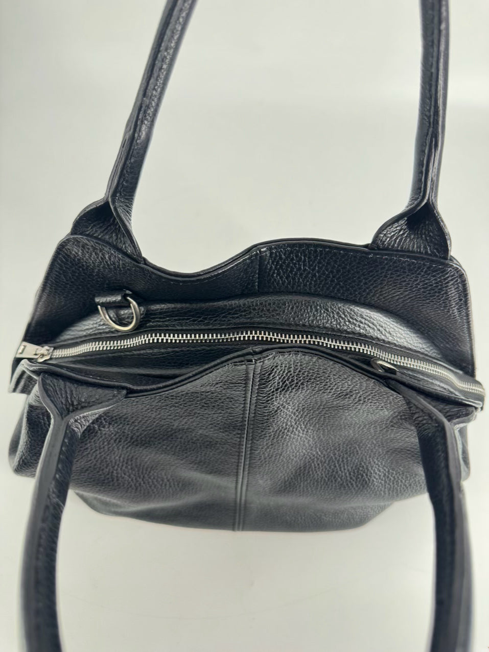 TANO Black Pebbled Leather Purse