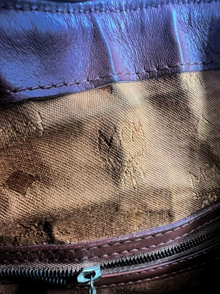 MCM Leather Cognac Monogram Purse