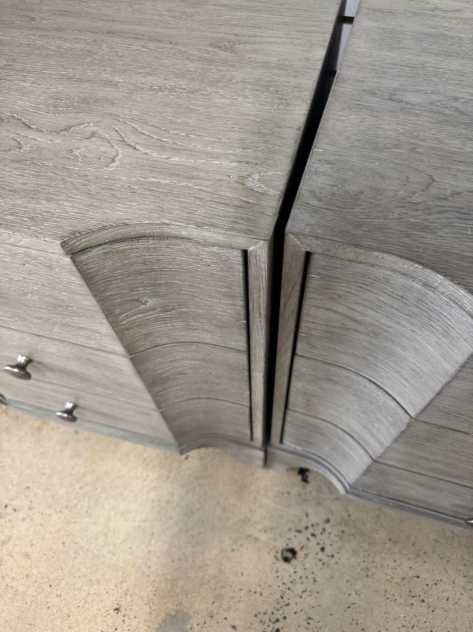 BERNHARDT Weathered Gray Wood Pair of Nightstands