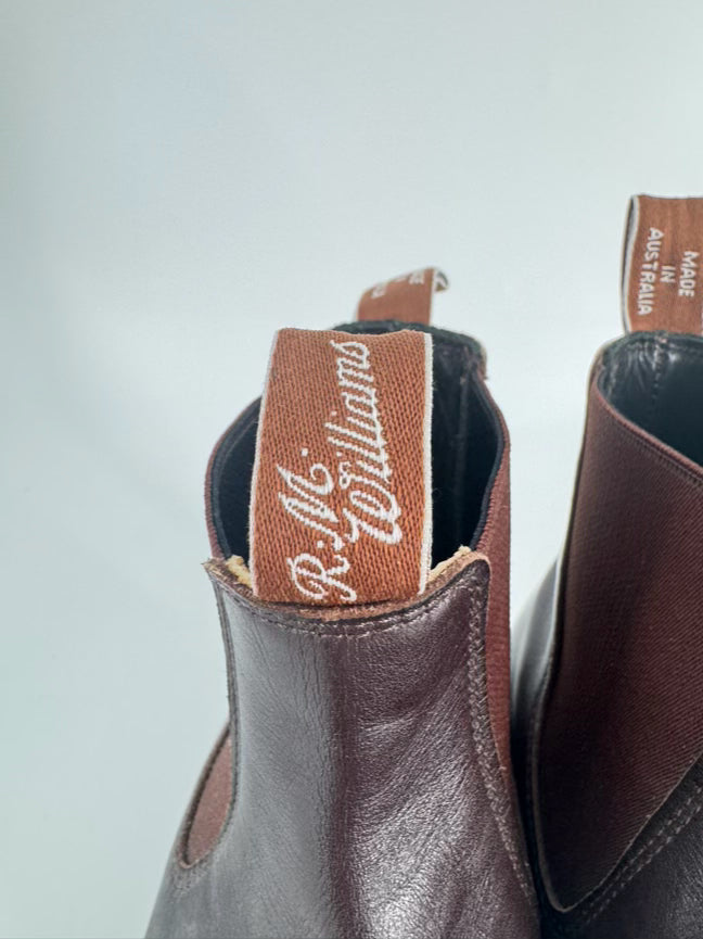 R.M. WILLIAMS Size 12 Chocolate Leather Chelsea Boots