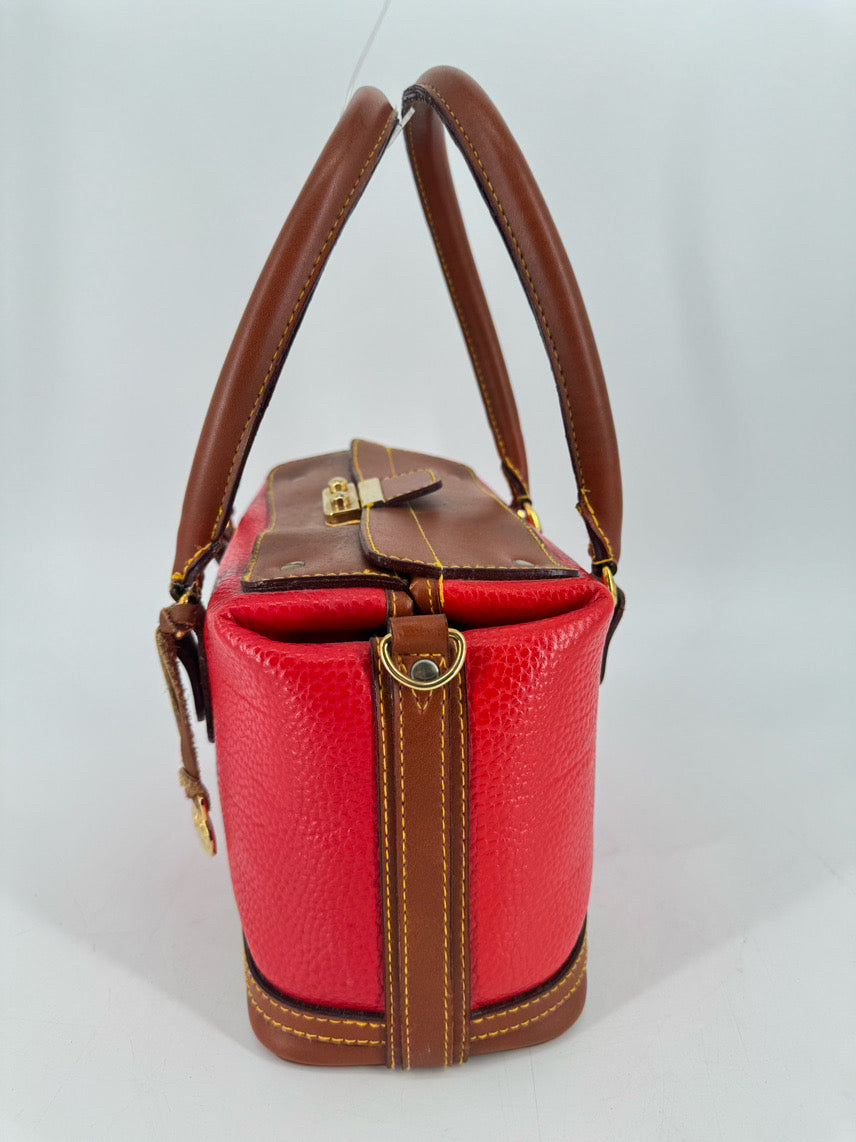 DOONEY & BOURKE Red & Brown Square Shape Tote Bag