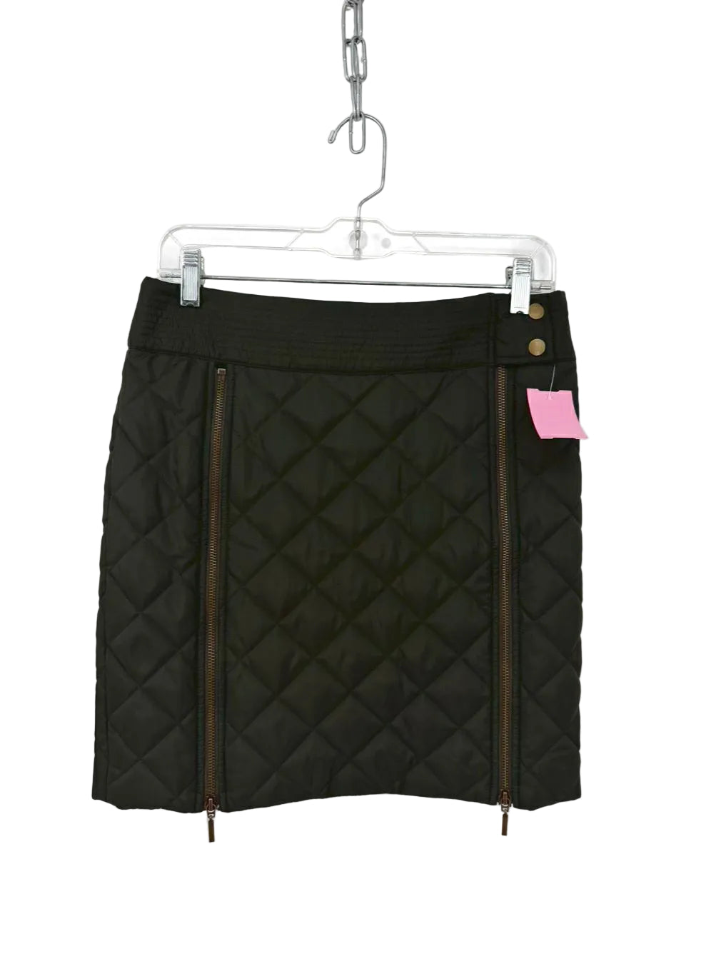 MARIE OLIVER Jette Wmn's Size S Army Green Quilted Zipper Detail Skirt