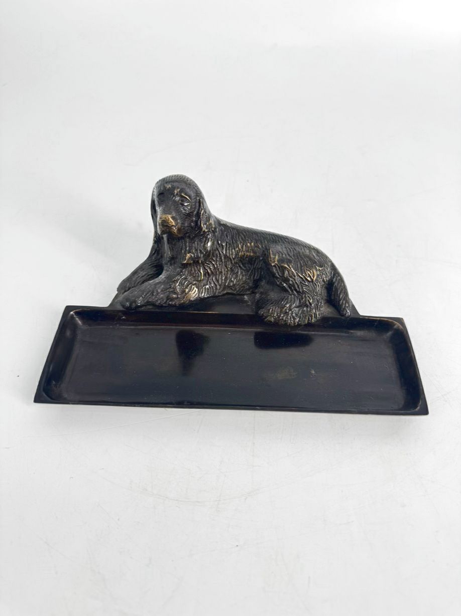 Cast Metal Spaniel Pen Holder