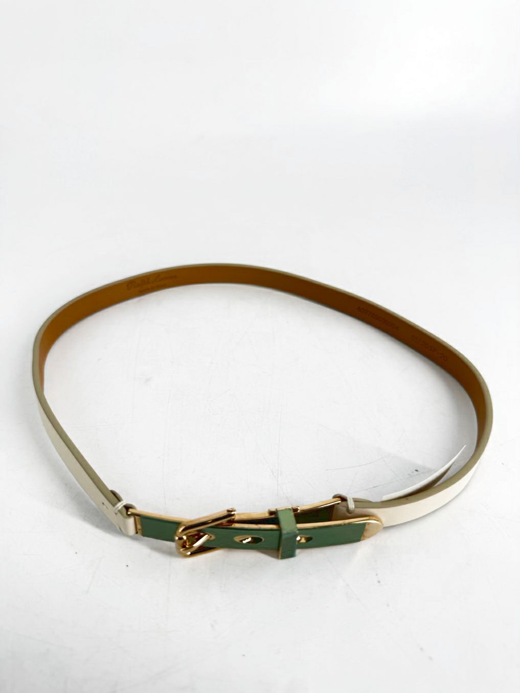 RALPH LAUREN xs Cream Leather Belt NWT
