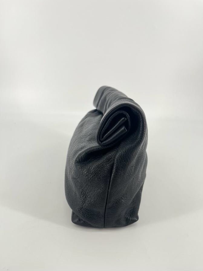 MARIE TURNOR Black Leather The Dinner Clutch