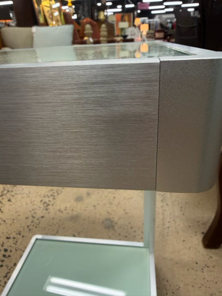 Metal & Glass End Table