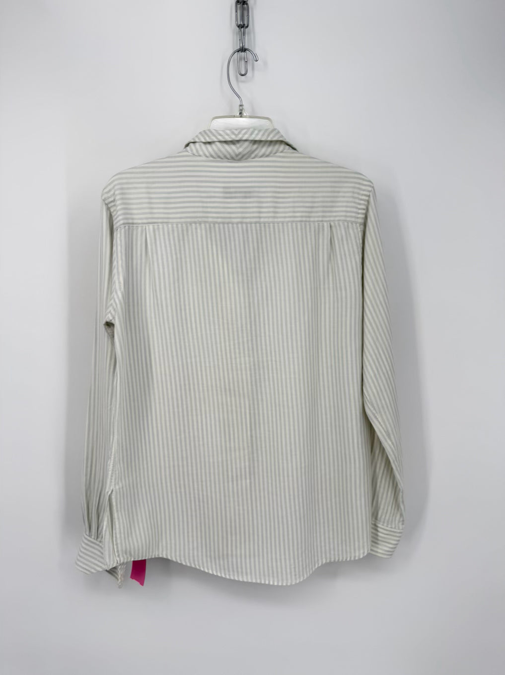 SARAH ALEXANDRA Size 8 White & Grey Stripe Blouse