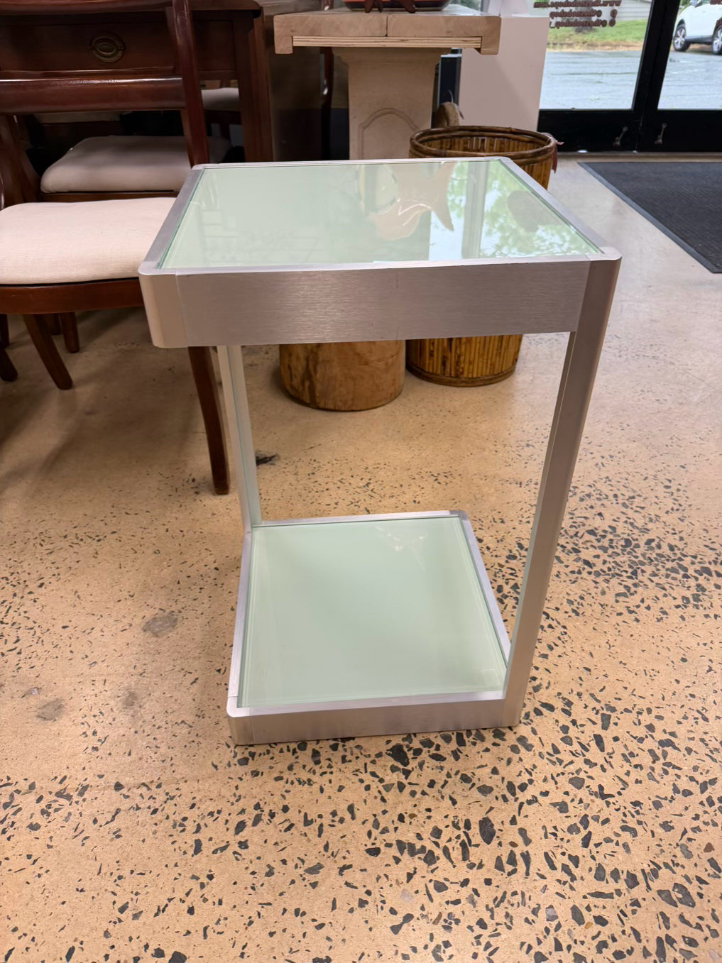 Metal & Glass End Table