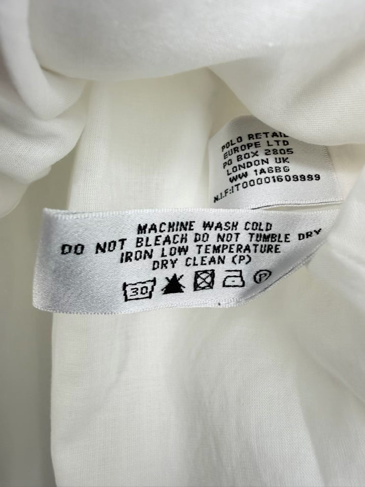 RALPH LAUREN BLACK LABEL Size 8 Cream & Gold Linen Skirt NWT