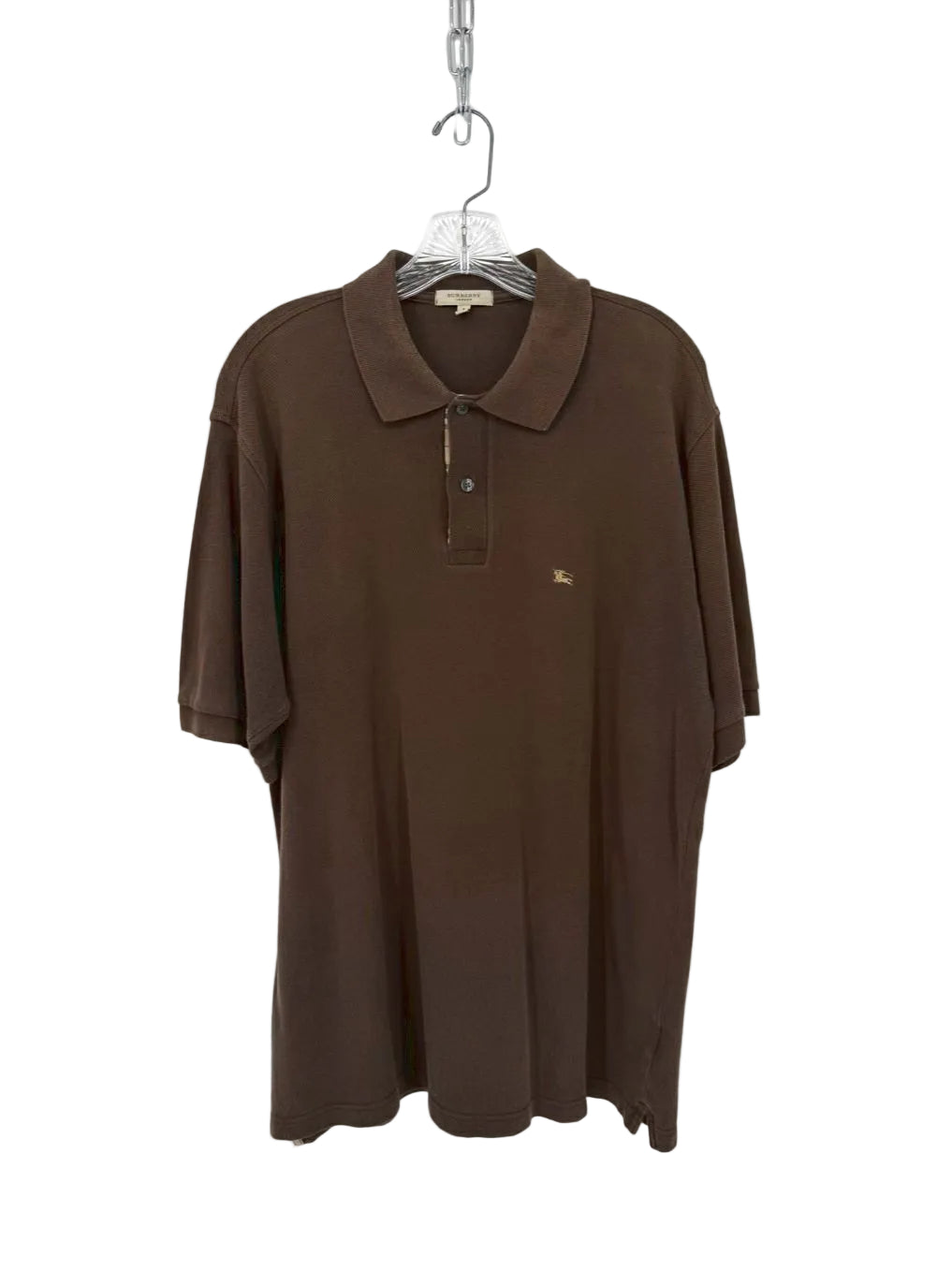 BURBERRY LONDON Nova Check Accent Size Men's L Brown Short Sleeve Shirt