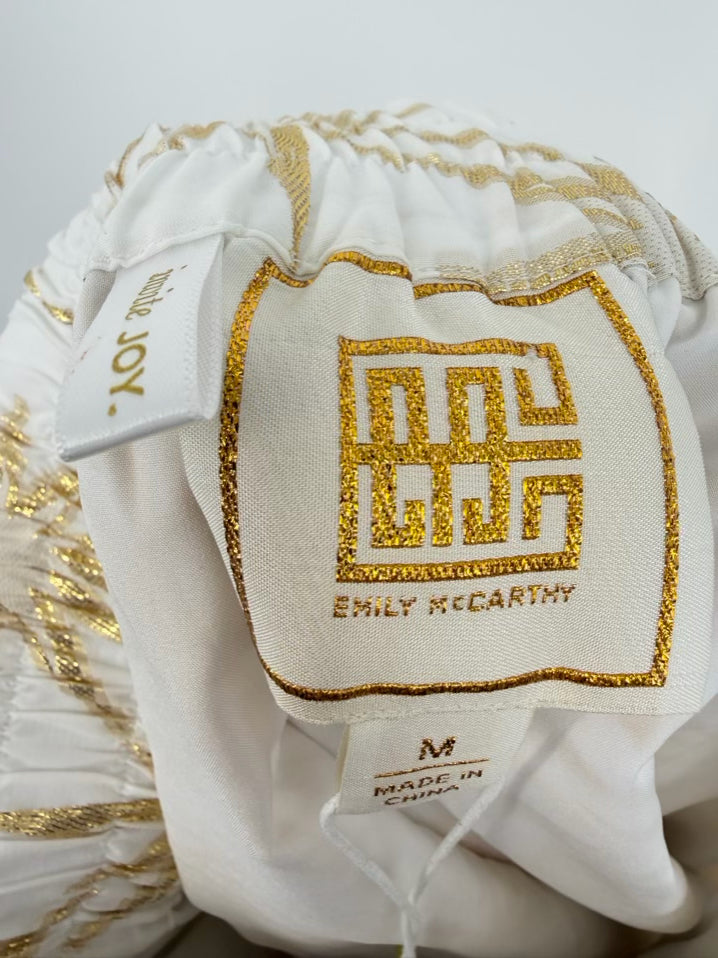 EMILY MCCARTHY Size M Cream & Gold Shorts