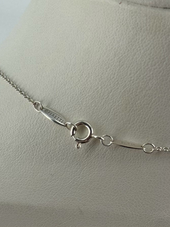 TIFFANY & CO. ELSA PERETTI STERLING SILVER Infinity Cross Pendant Necklace