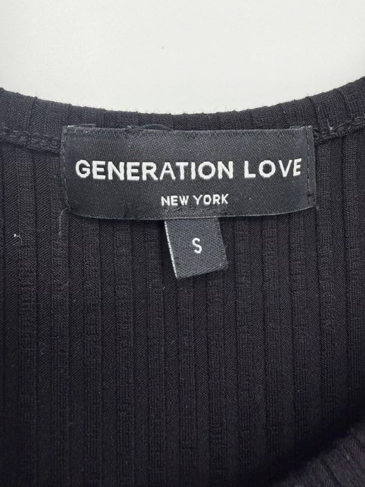 GENERATION LOVE Size Wmn's S Black Ribbed Sleeveless Midi-Dress