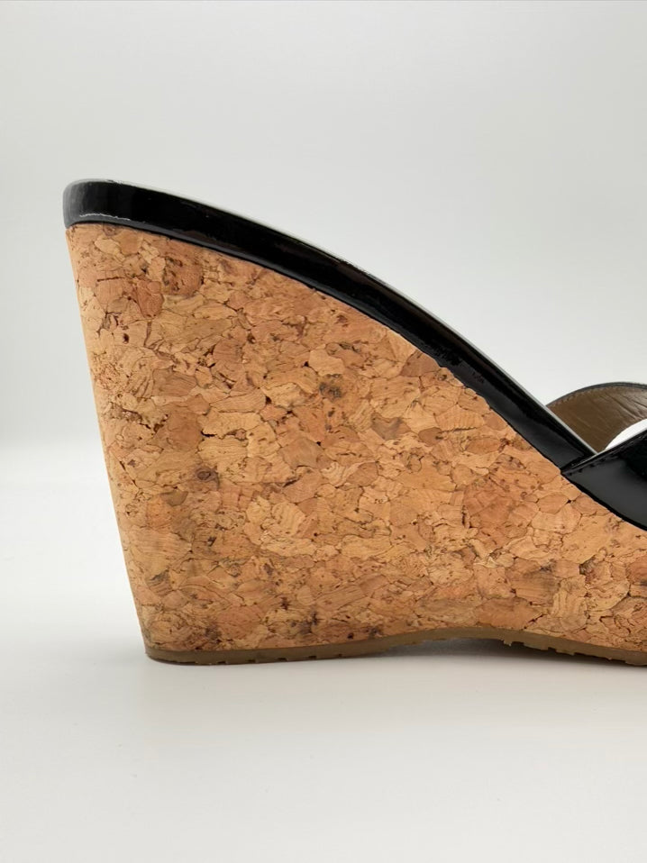 JIMMY CHOO WMNS Size 38 Black Cork Wedge